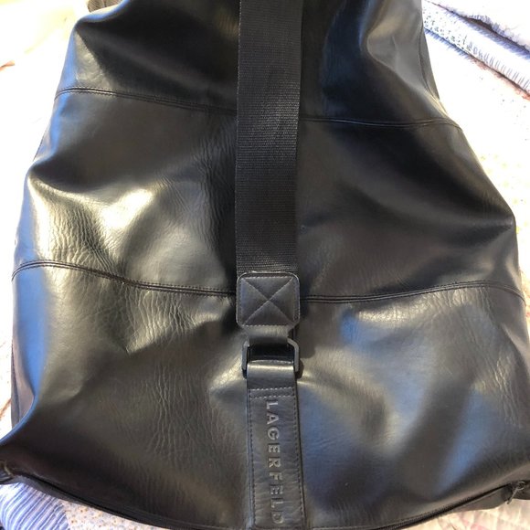 LAGERFELD Bags Karl Lagerfeld Vegan Leather 22x8 Black Weekender